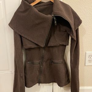 Lululemon women’s radiant jacket brown cotton zip front